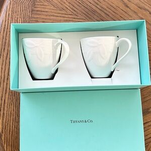 Tiffany & Co. White Porcelain Mug Pair